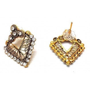 Golden Oxidized Women Earring Jhumka Jhumki Jewelry Drop PushBack Classy Gift 63